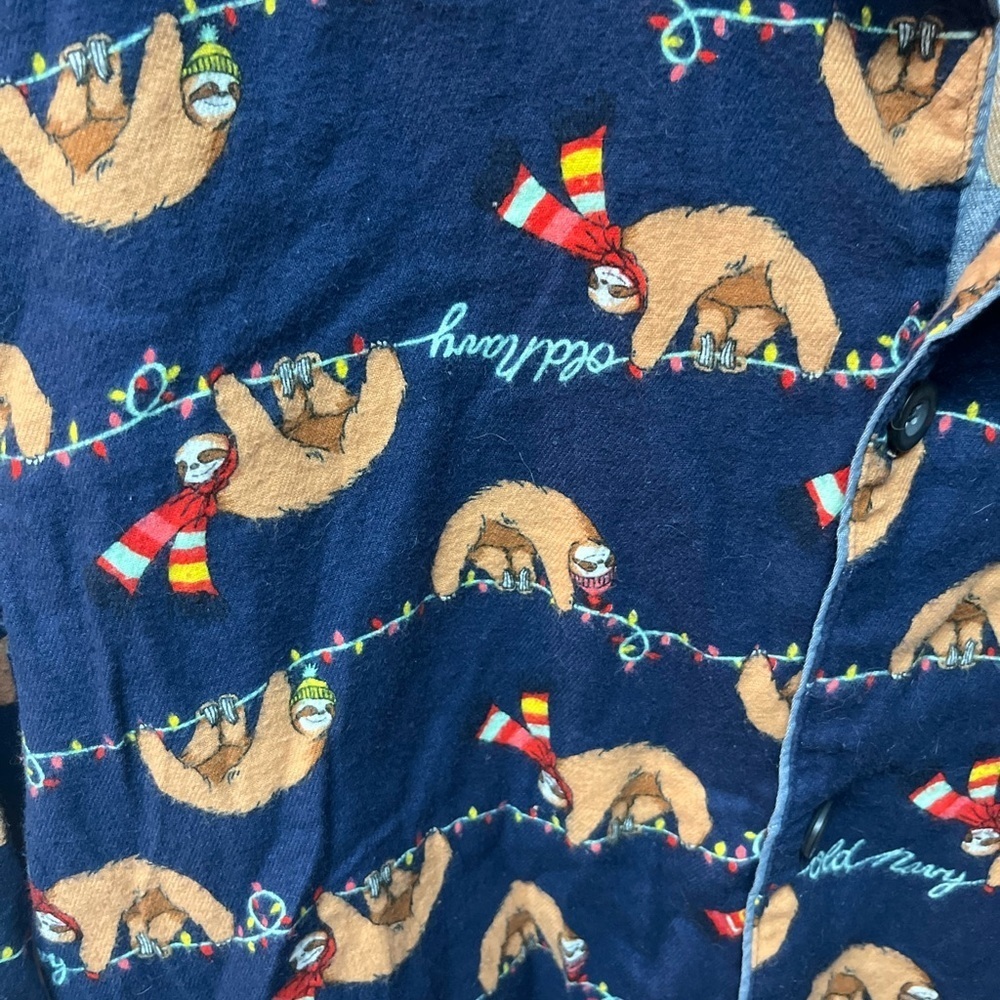 Old Navy Navy Blue Sloth Print Casual Shirt - Picture 2 of 5